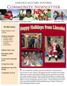 Proudly serving the residents of Hampton Roads  December 2014 In this issue: Happy Holidays from