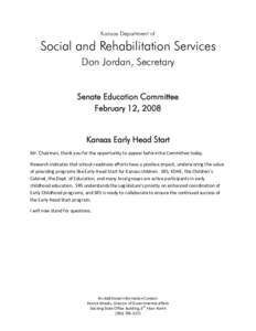United States / Kansas / Childhood / United States Department of Health and Human Services / Early Head Start / Head Start Program