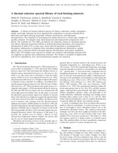 JOURNAL OF GEOPHYSICAL RESEARCH, VOL. 105, NO. E4, PAGES 9735–9739, APRIL 25, 2000  A thermal emission spectral library of rock-forming minerals Philip R. Christensen, Joshua L. Bandfield, Victoria E. Hamilton, Douglas