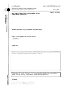 For Official Use  DAF/COMP/WP3/WD[removed]Organisation de Coopération et de Développement Économiques Organisation for Economic Co-operation and Development