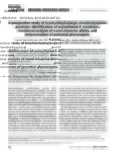 Original Research Article  © American College of Medical Genetics and Genomics A prospective study of brachytelephalangic chondrodysplasia punctata: identification of arylsulfatase E mutations,