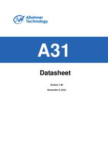 A31 Datasheet Version 1.00 November 6, 2012  A31