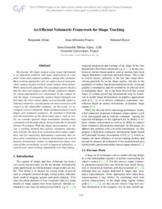 An Efficient Volumetric Framework for Shape Tracking Benjamin Allain Jean-S´ebastien Franco  Edmond Boyer
