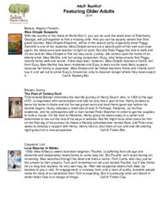 Adult Booklist  Featuring Older AdultsBallard, Mignon Franklin