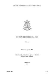 ORGANIZACION HIDROGRAFICA INTERNACIONAL  DICCIONARIO HIDROGRAFICO 20 Parte  Publicacion especial nE 32