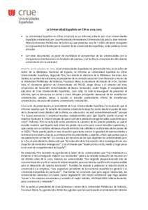 La Universidad Española en Cifras  La Universidad Española en Cifrases un informe, editado por Crue Universidades Españolas y elaborado por Juan Hernández Armenteros (Universidad de Jaén) y J