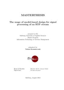 MASTERTHESIS The usage of model-based design for signal processing of an RTP stream prepared at the Salzburg University of Applied Sciences