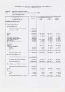 STATEMENT OF ALLOTMENTS, OBLIGATIONS AND BALANCES as of December 31,201.1(FinalReport) Department:  Departrnentof Scienceand Technology