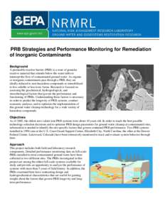 PRB Strategies and Performance Monitoring for Remediation of Inorganic Contaminants