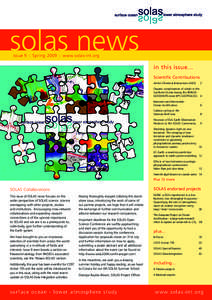 solas news issue 9 :: Spring 2009 :: www.solas-int.org in this issue... Scientific Contributions Air-Ice-Chemical Interactions (AICI)