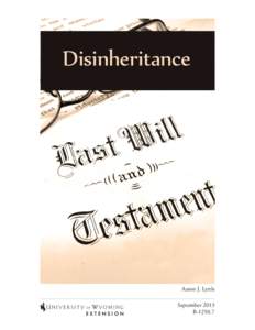 Disinheritance  Aaron J. Lyttle September 2013 B