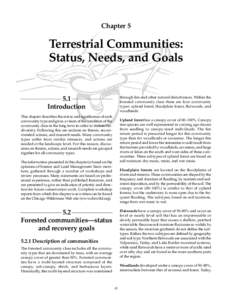Chapter 5  Terrestrial Communities: Status, Needs, and Goals  1.1