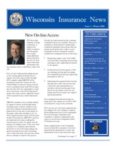 Wisconsin Insurance News, Issue #1, Winter 2009
