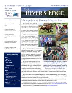 Black River Technical College June 3, 2013 The  Volume 11, Issue 9