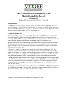 2009 National Post-Consumer Recycled Plastic Bag and Film Report