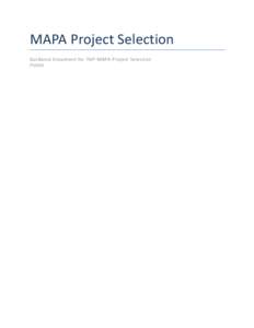 MAPA Project Selection Guidance Document for TAP-MAPA Project Selection FY2014 Table of Contents Definitions...............................................................................................................