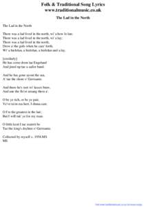 Folk & Traditional Song Lyrics - The Lad in the North