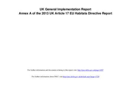 Assessment and reporting under Article 17 of the Habitats Directive