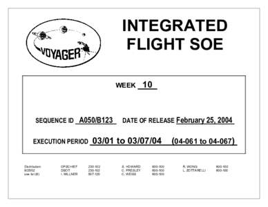 INTEGRATED FLIGHT SOE WEEK SEQUENCE ID