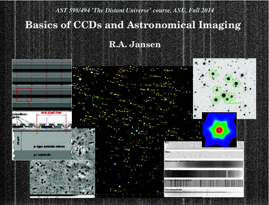 AST[removed] ’The Distant Universe’ course, ASU, Fall[removed]Basics of CCDs and Astronomical Imaging R.A. Jansen  2 Lecture slides for this section will be available from (final version after my 3rd lecture):