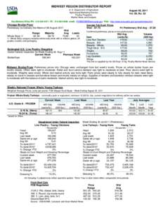 MIDWEST REGION DISTRIBUTOR REPORT U. S. Department of Agriculture Agricultural Marketing Service Poultry Programs Market News and Analysis