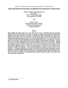 ILASS Americas, 20th Annual Conference on Liquid Atomization and Spray Systems, Chicago, IL, May[removed]Optical and Mechanical Patternation of an High Flow Rate Industrial Gas Turbine Nozzle