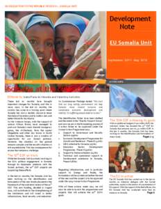 EU DELEGATION TO THE REPUBLIC OF KENYA – SOMALIA UNIT  Development Note EU Somalia Unit September 2011– May 2012