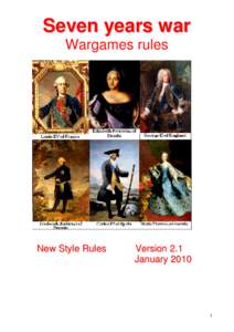 Seven years war Wargames rules New Style Rules  Version 2.1