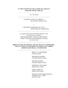 SEC Amicus Brief: USA vs. J. Kenneth Stringer, III, et al.; September 13, 2006