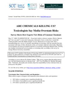 Microsoft Word - Are Chemicals PRESS RELEASE