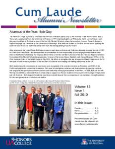 Cum Laude Aumni Newsletter Alumnus of the Year: Bob Gray