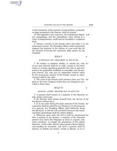 Separation of powers / Quorum / United States Senate / Standing Rules of the United States Senate /  Rule VI / United States House of Representatives / Standing Rules of the United States Senate /  Rule XII / United States Congress / Standing Rules of the United States Senate / Government / Public law