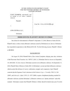 Judicial branch of the United States government / Pleading / Federal Rules of Civil Procedure / Bell Atlantic Corp. v. Twombly / Ashcroft v. Iqbal / Affirmative defense / Lawsuit / Class action / Defense / Law / Civil procedure / Civil law