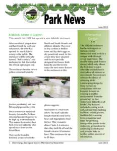 Otorohanga Zoological Society Membership Newsletter  June 2013 June 2013