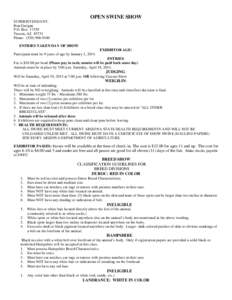 OPEN SWINE SHOW SUPERINTENDANT: Ron Garigan P.O. Box[removed]Tucson, AZ[removed]Phone: ([removed]
