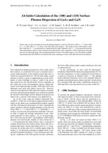 Brazilian Journal of Physics, vol. 34, no. 2B, June, Ab Initio Calculation of theandSurface Phonon Dispersion of GaAs and GaN