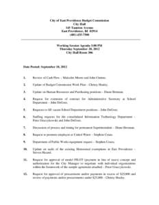 City of East Providence Budget Commission City Hall 145 Taunton Avenue East Providence, RI[removed]7500