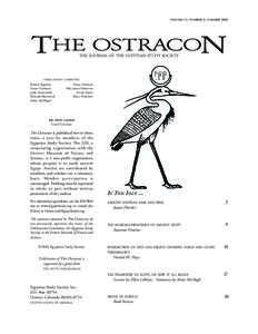 VOLUME 13, NUMBER 2; SUMMERTHE OSTRACON THE JOURNAL OF THE EGYPTIAN STUDY SOCIETY  PUBLICATIONS COMMITTEE
