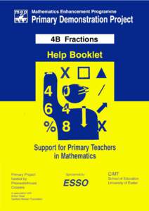 4B Fractions  mep Mathematics Enhancement Programme