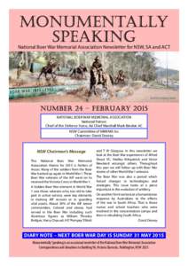 MONUMENTALLY SPEAKING National Boer War Memorial Association Newsletter for NSW, SA and ACT  Artist’s impression
