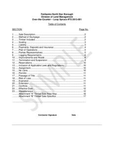 Fairbanks North Star Borough Division of Land Management Over-the-Counter – Loop Spruce #TS[removed]Table of Contents SECTION