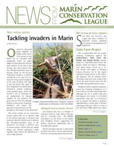 September—OctoberNon-native plants Tackling invaders in Marin