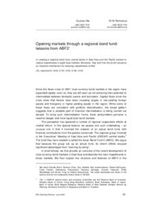 Opening markets through a regional bond fund: lessons from ABF2 - BIS Quarterly Review, part 7, June 2005