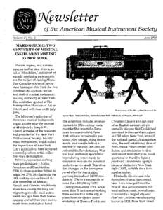 !J\&,ws{etter of the American Musical Instrument Society June 1996 Volume 25, No. 2