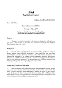 立法會 Legislative Council LC Paper No. CB[removed]) Ref. : CB1/PL/EA Panel on Environmental Affairs Meeting on 28 June 2010