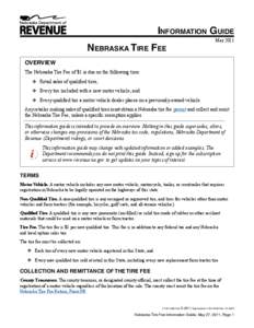 Information Guide Nebraska Tire Fee May[removed]Overview