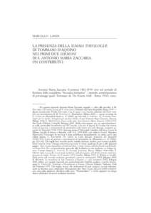 MARCELLO LANDI  LA PRESENZA DELLA SUMMA THEOLOGIÆ