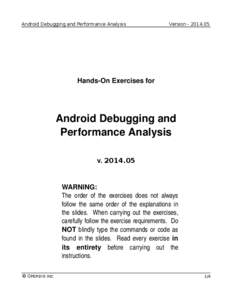 Android Debugging and Performance Analysis  Version[removed]