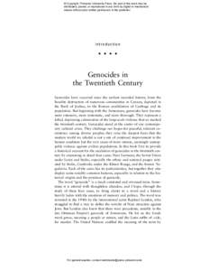A Century of Genocide: Utopias of Race and Nation, Updated edition - Introduction