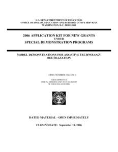 Public economics / Federal grants in the United States / Patent law / Rehabilitation medicine / Law / Civil law / Patent Cooperation Treaty / Priority right / Rehabilitation Services Administration / Grants / Federal assistance in the United States / Public finance